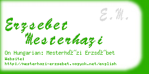 erzsebet mesterhazi business card